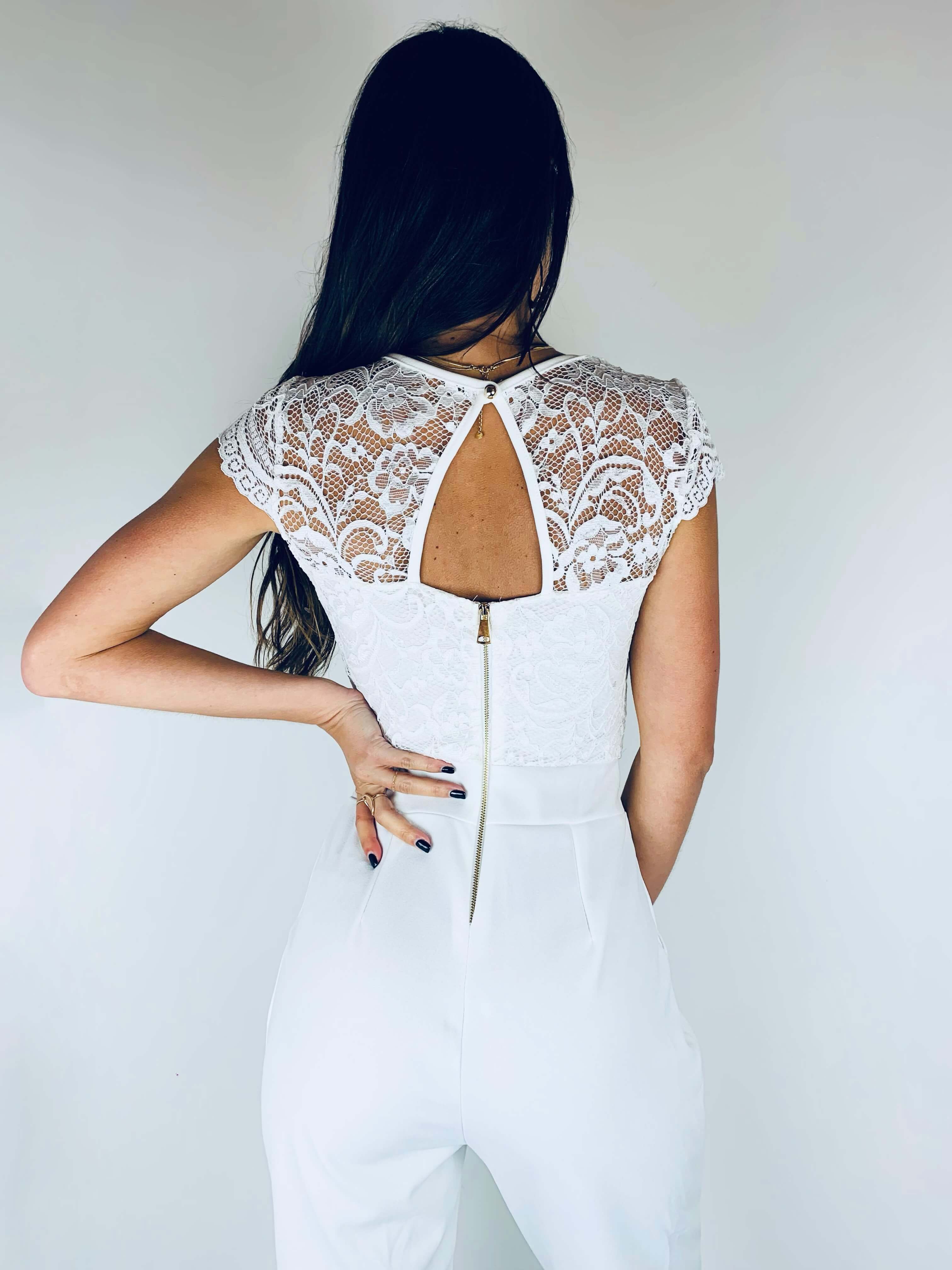 Combinaison pantalon blanche - CECILE - Image 4