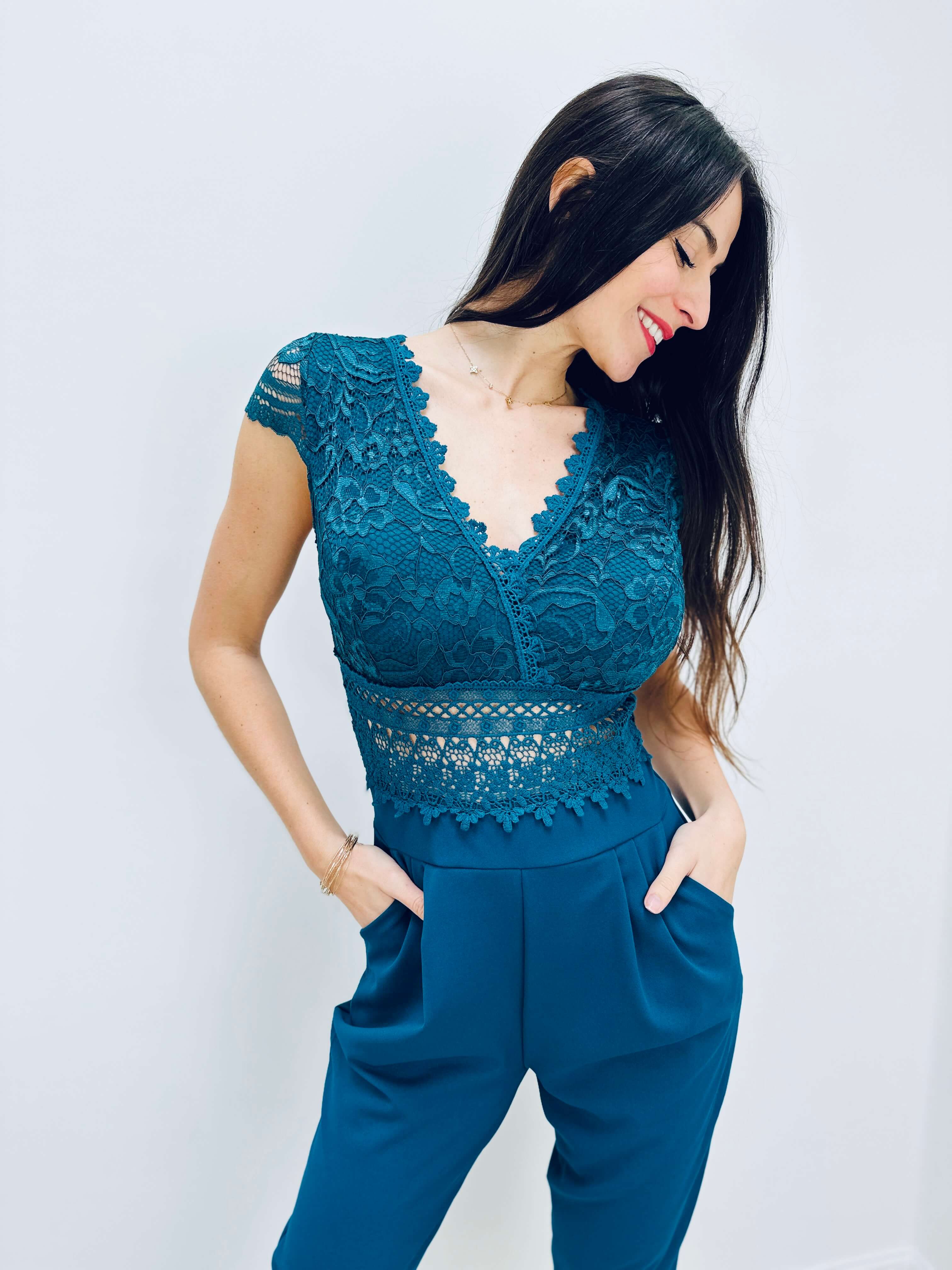 Combinaison bleu canard - CECILE - Image 3