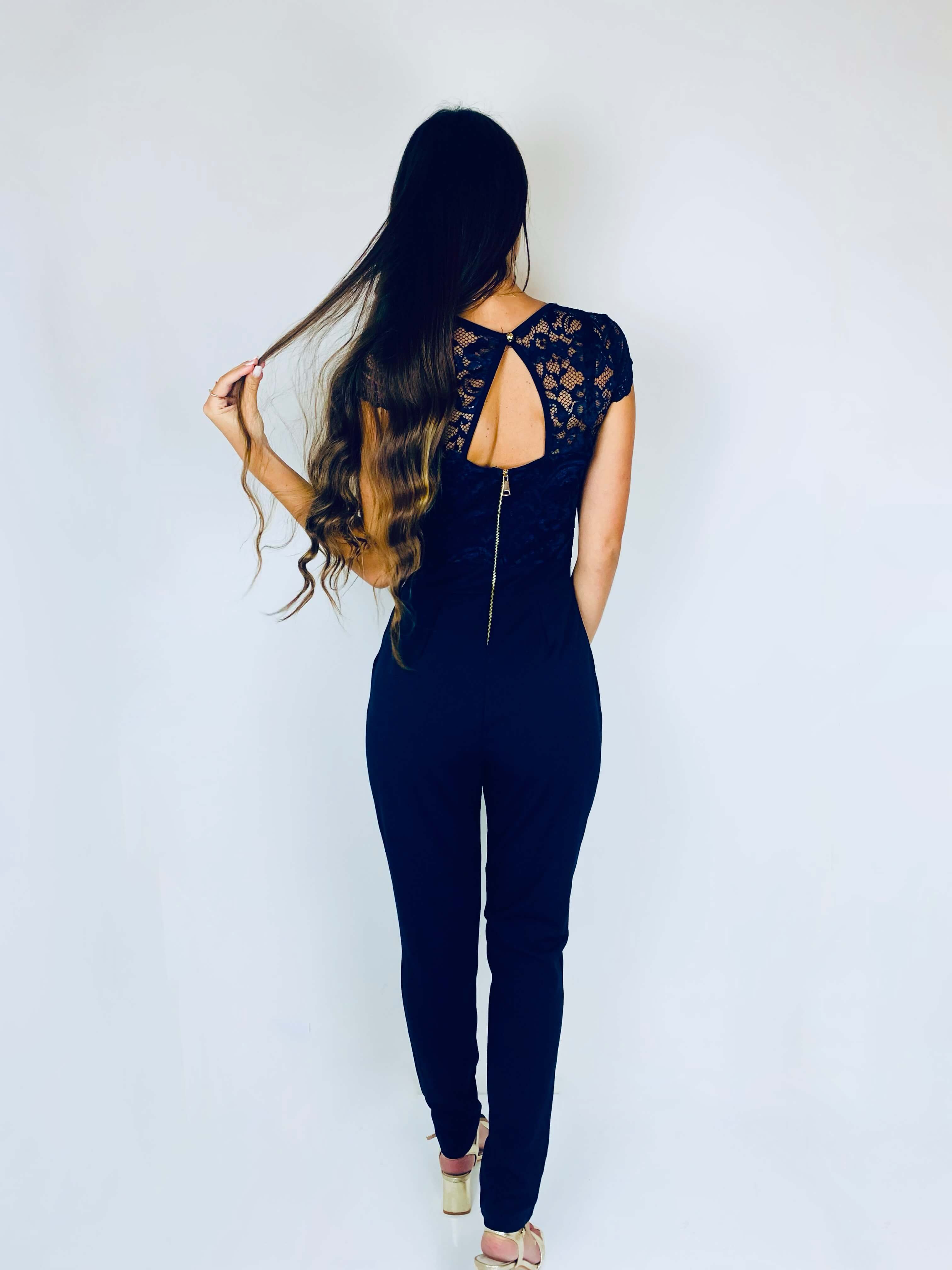 Combinaison pantalon bleu marine - CECILE - Image 6