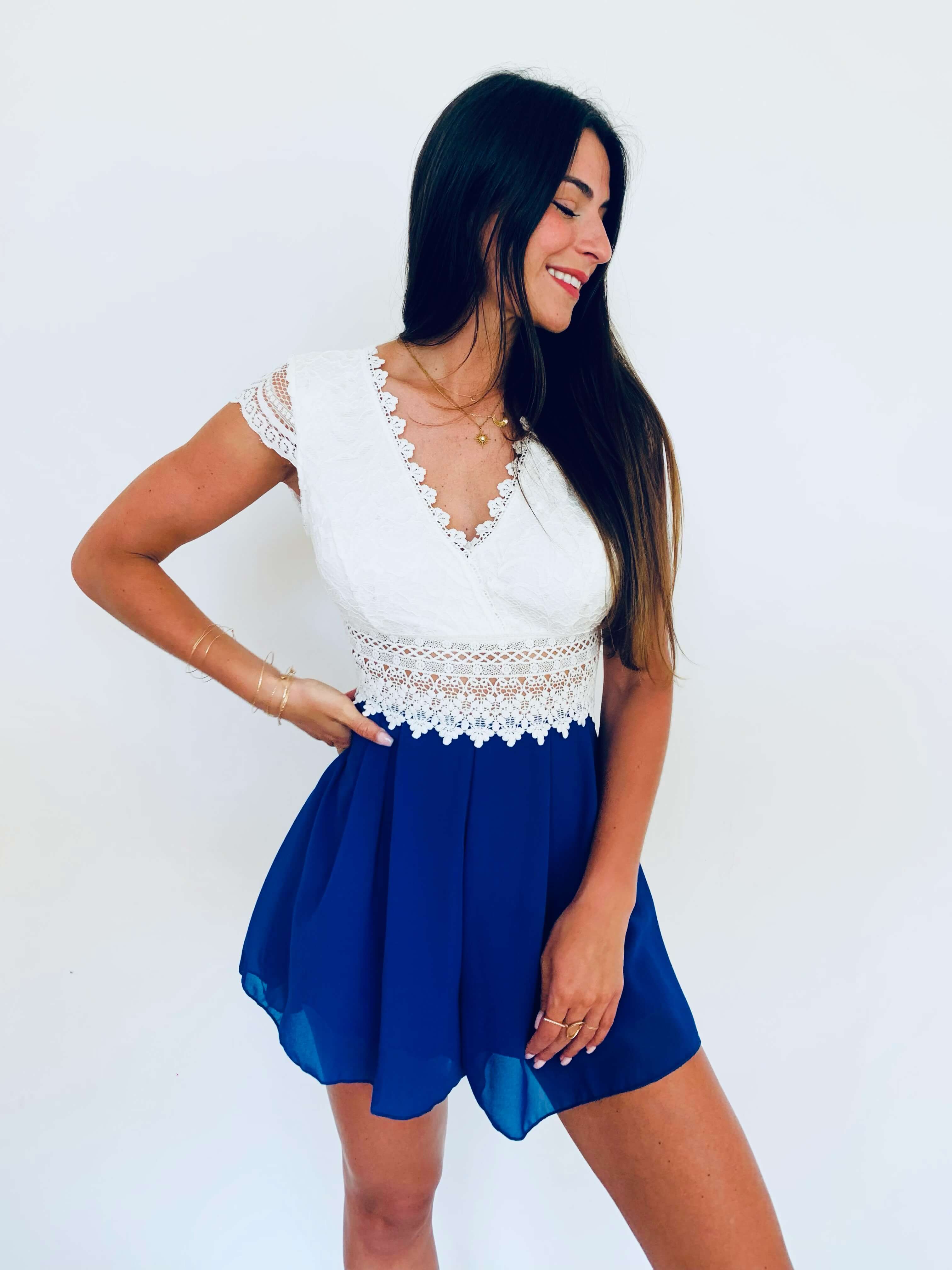 Combishort bleu royal - CLELIA - Image 5