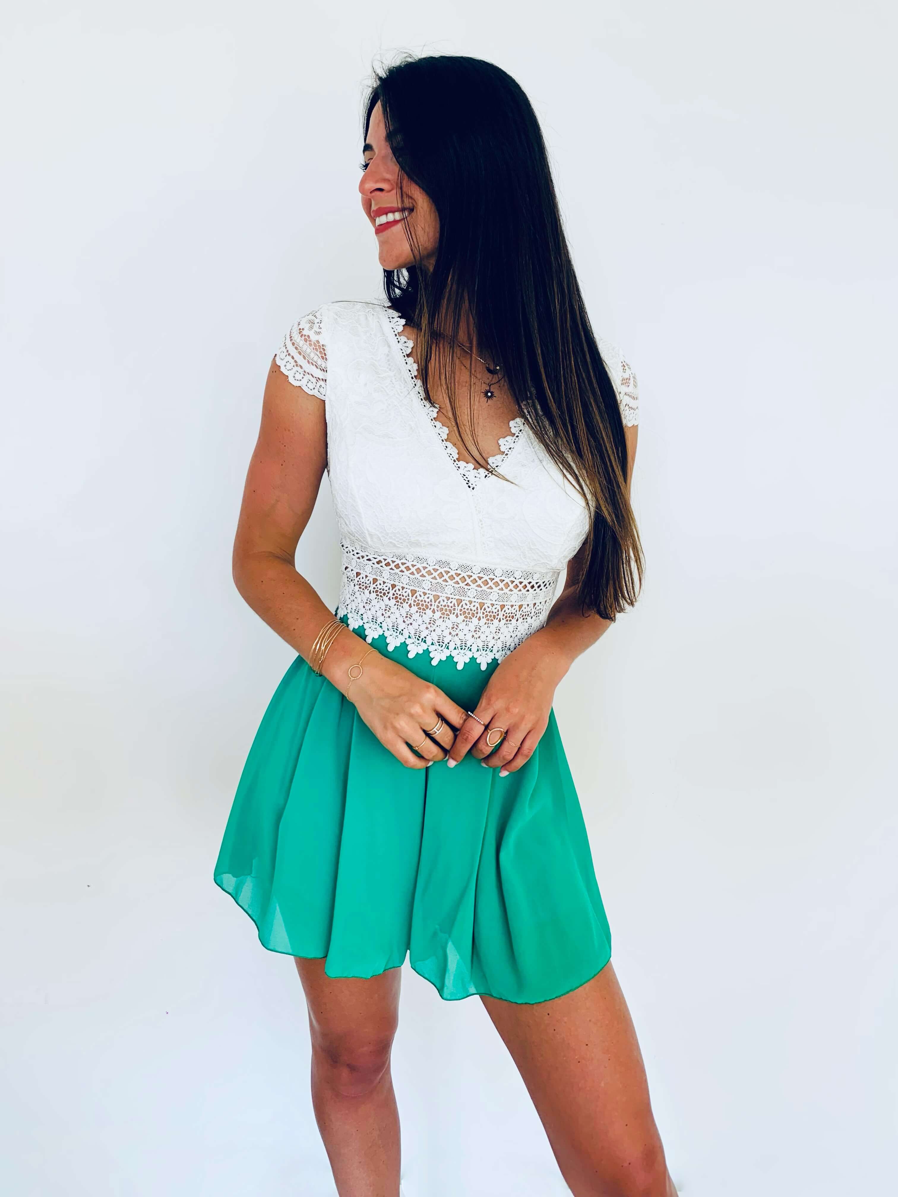 Combishort turquoise - CLELIA - Image 5