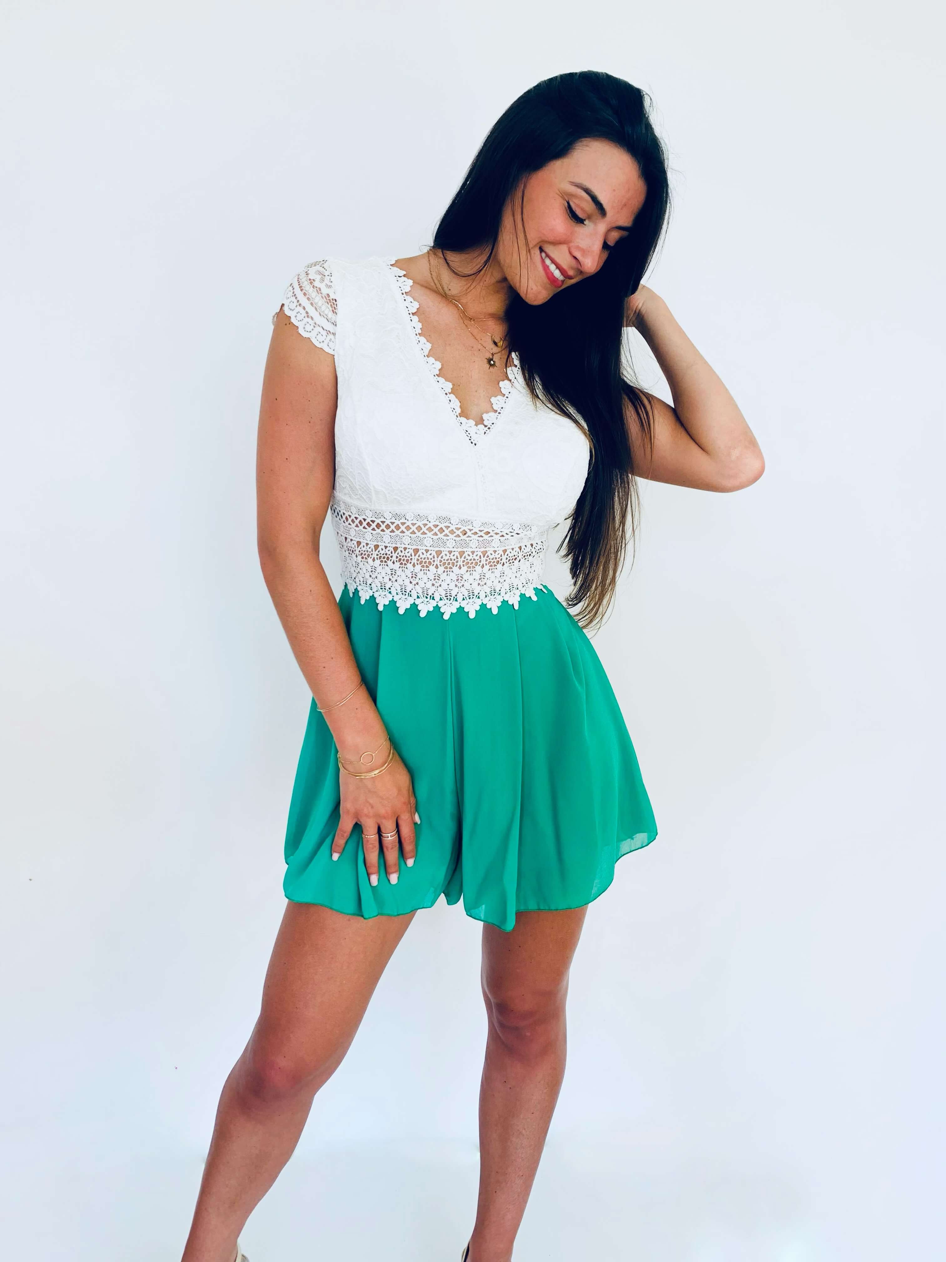 Combishort turquoise - CLELIA - Image 6