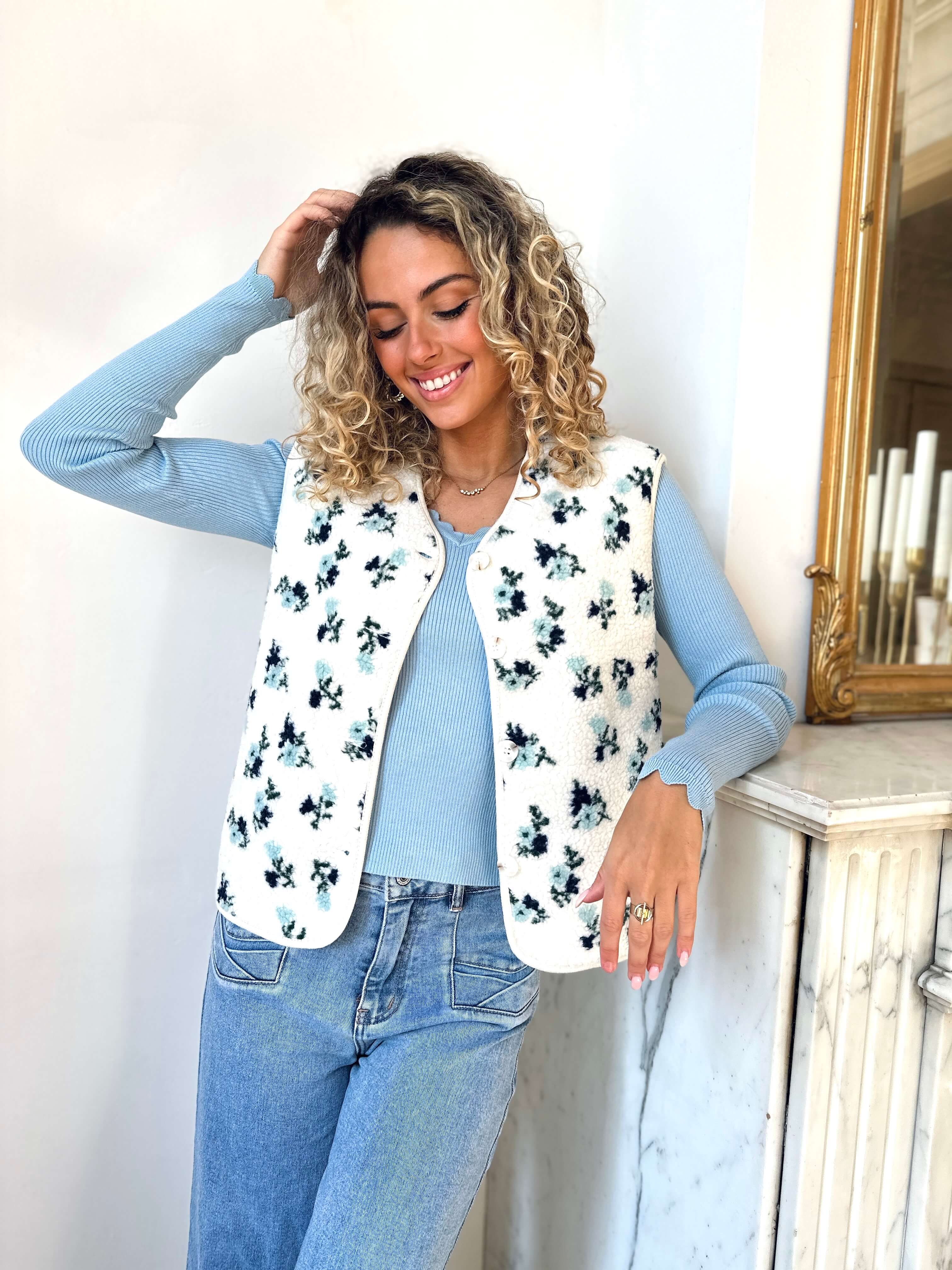 Gilet - BLUE FLOWERS - Image 3