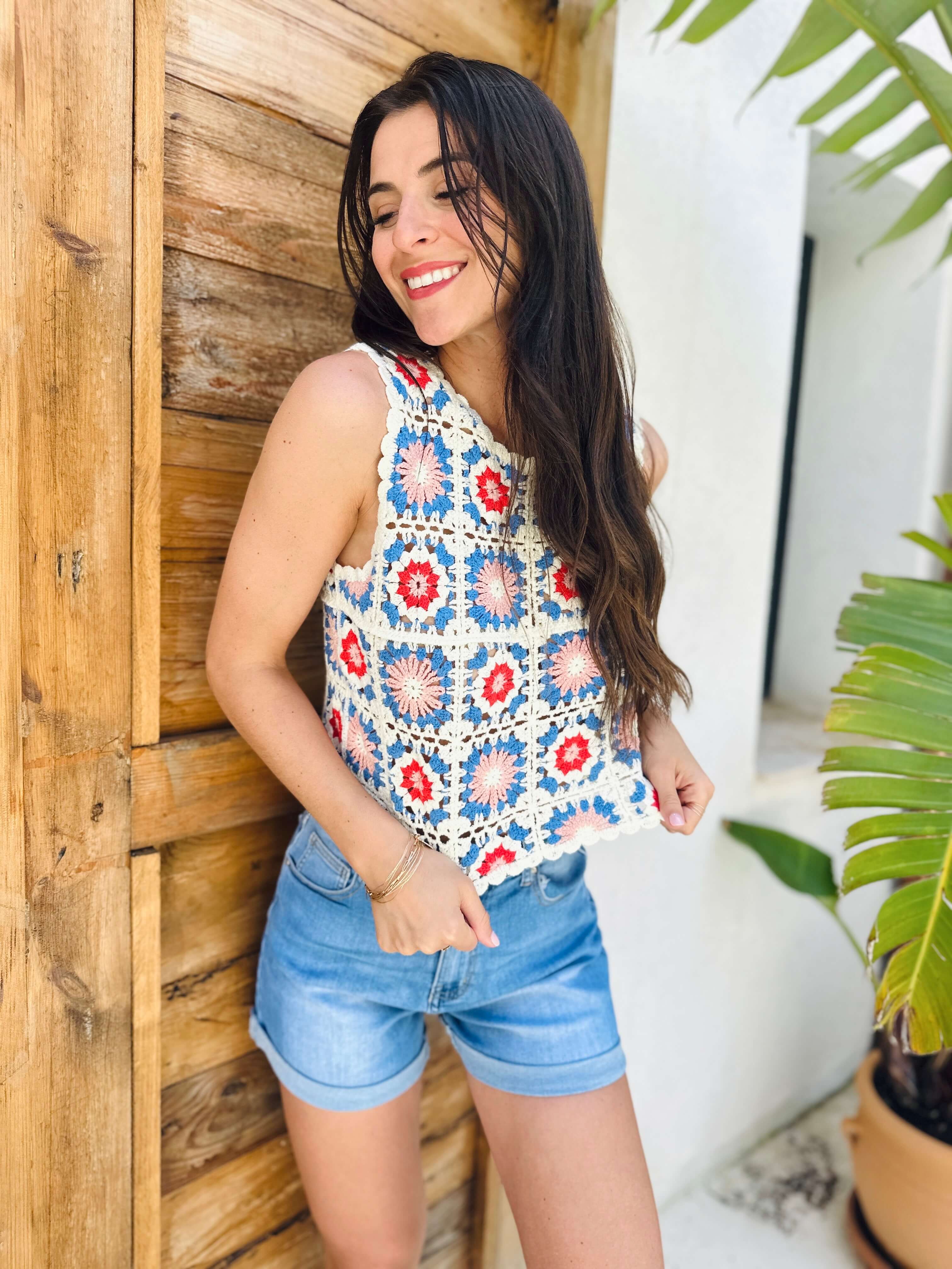 Haut en crochet bleu - MARGOT - Image 3
