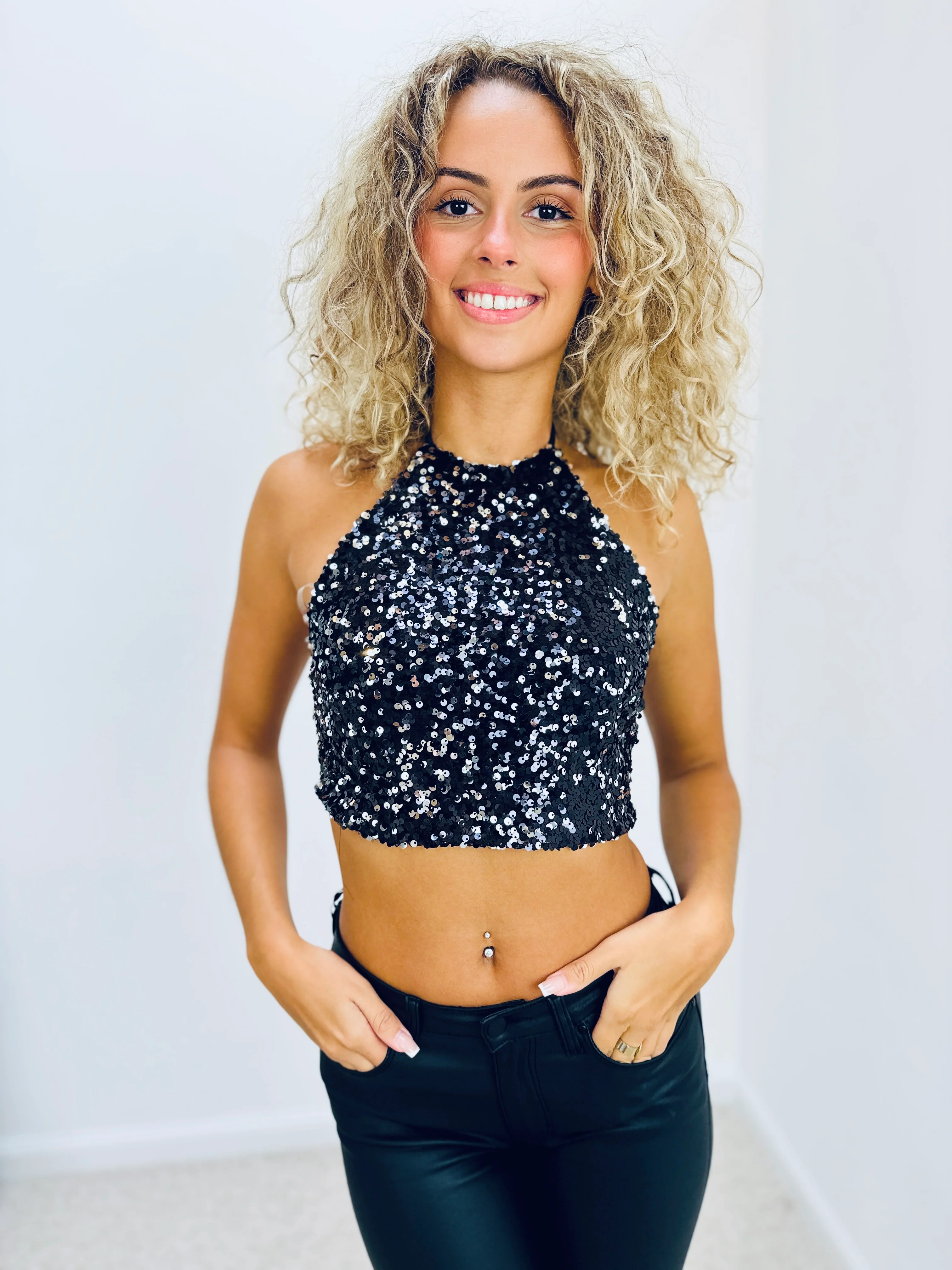 Haut noir à sequin - EMMA - Image 4