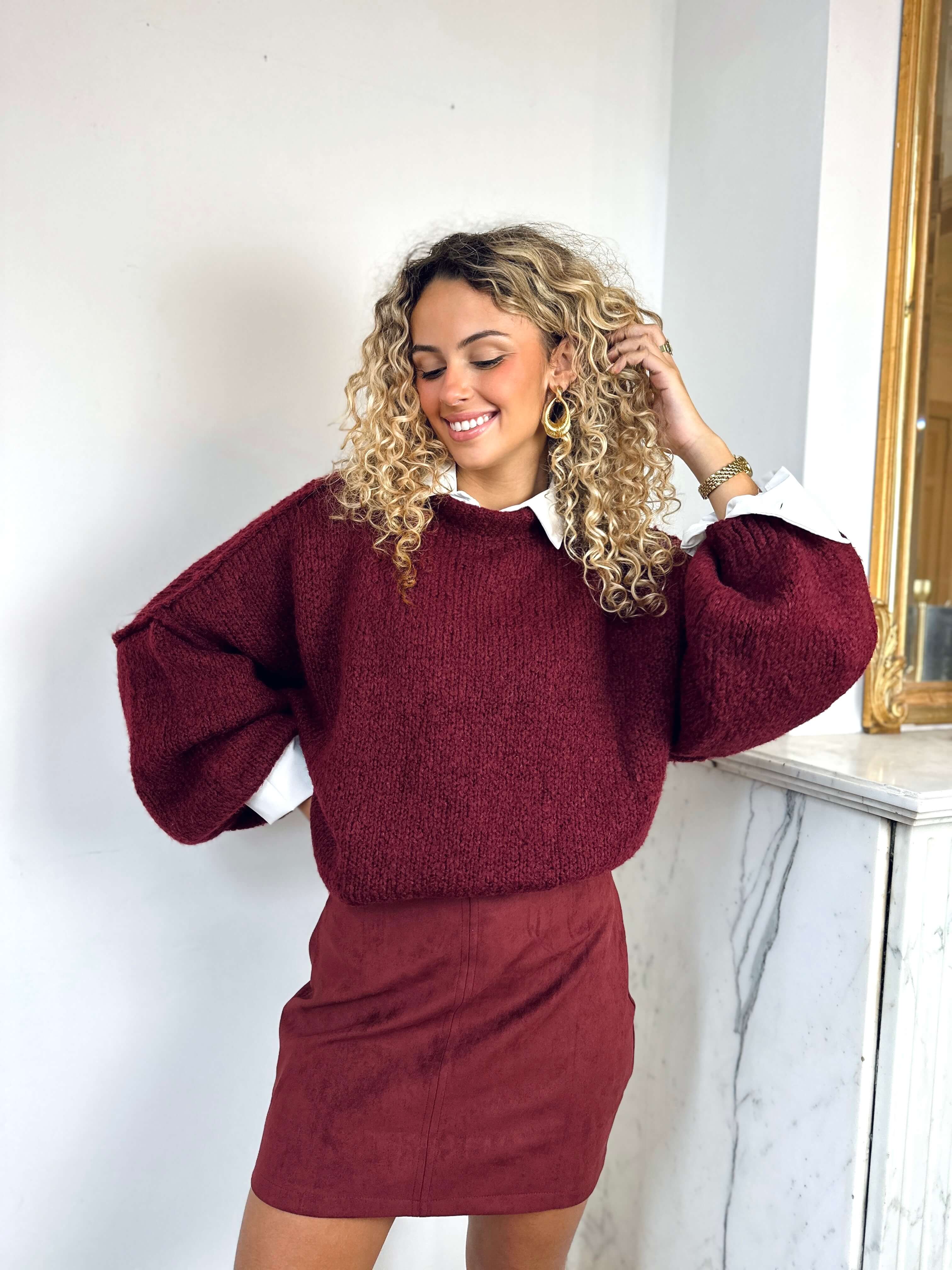 Jupe bordeaux - ANNA - Image 3