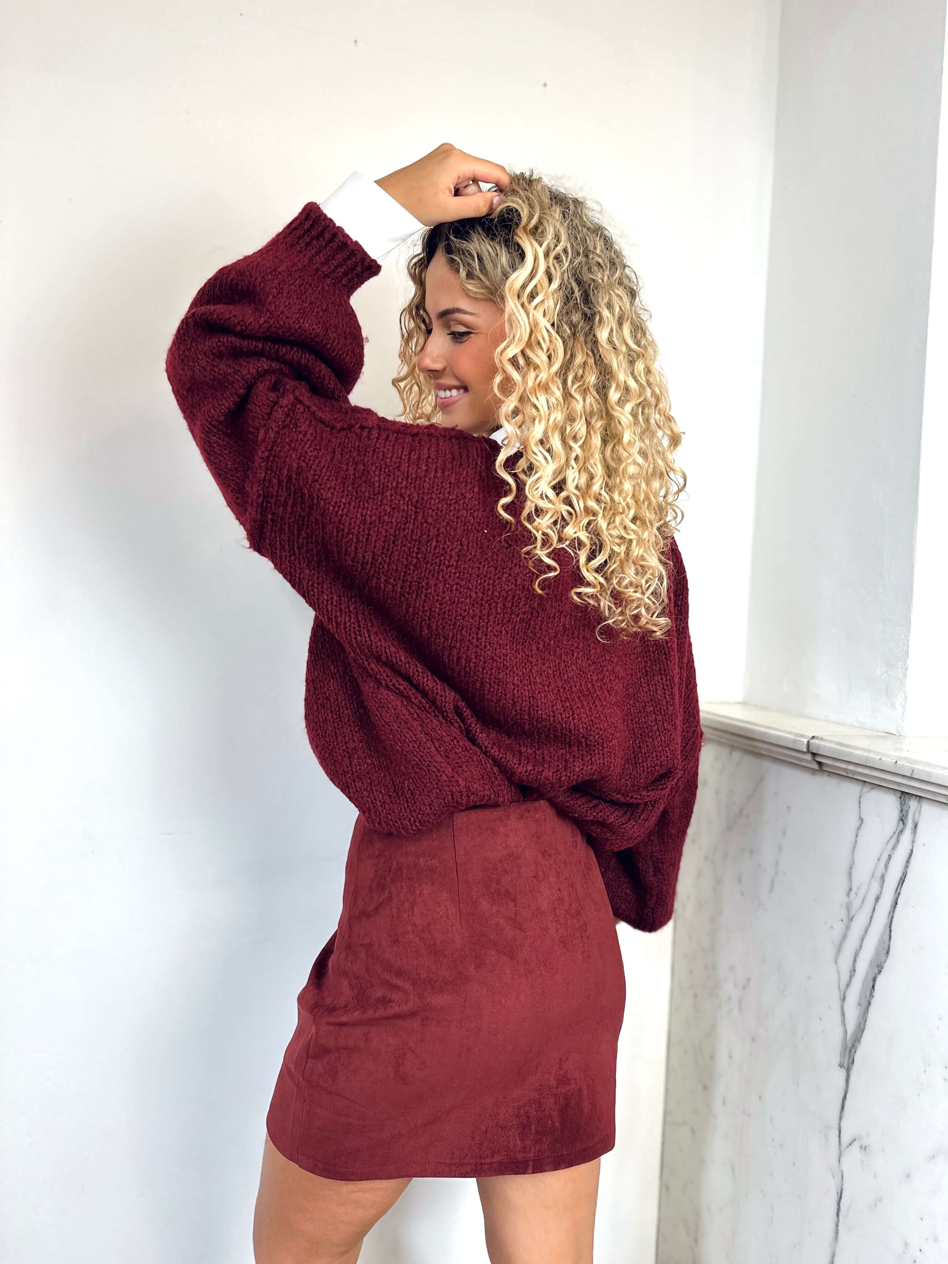 Jupe bordeaux - ANNA - Image 4