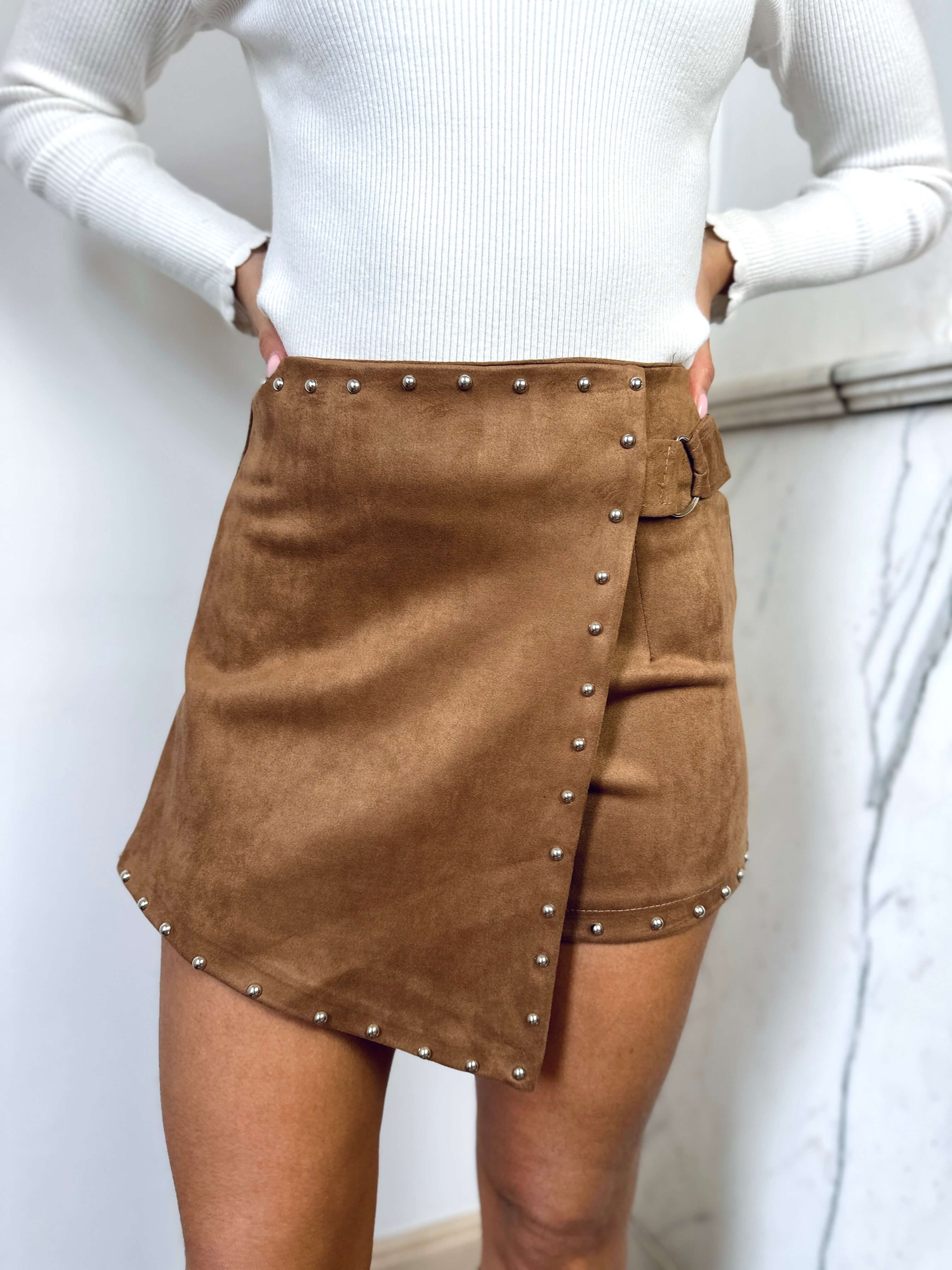 Jupe short camel - ELISA - Image 2
