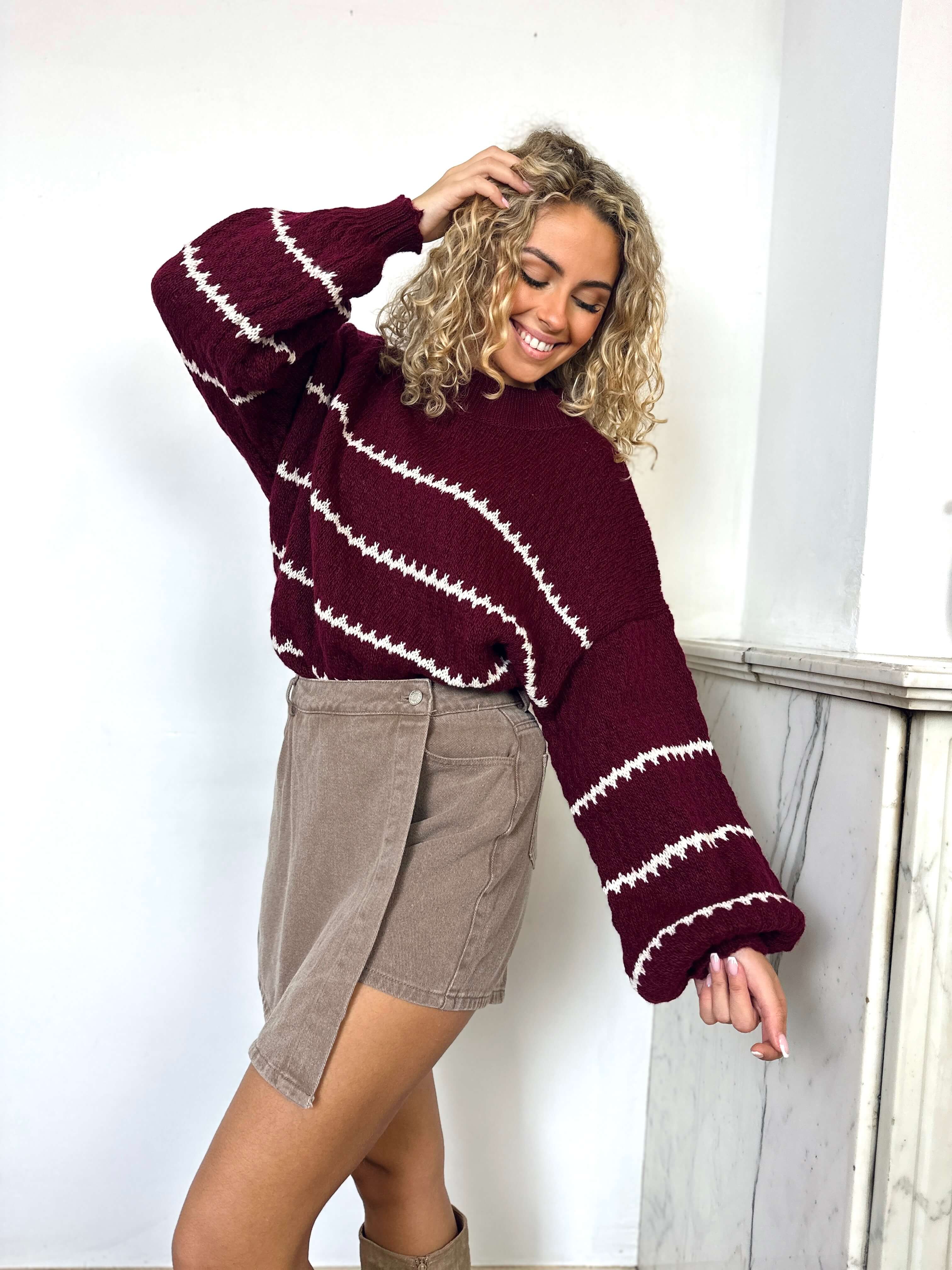 Jupe short taupe - LENA - Image 3