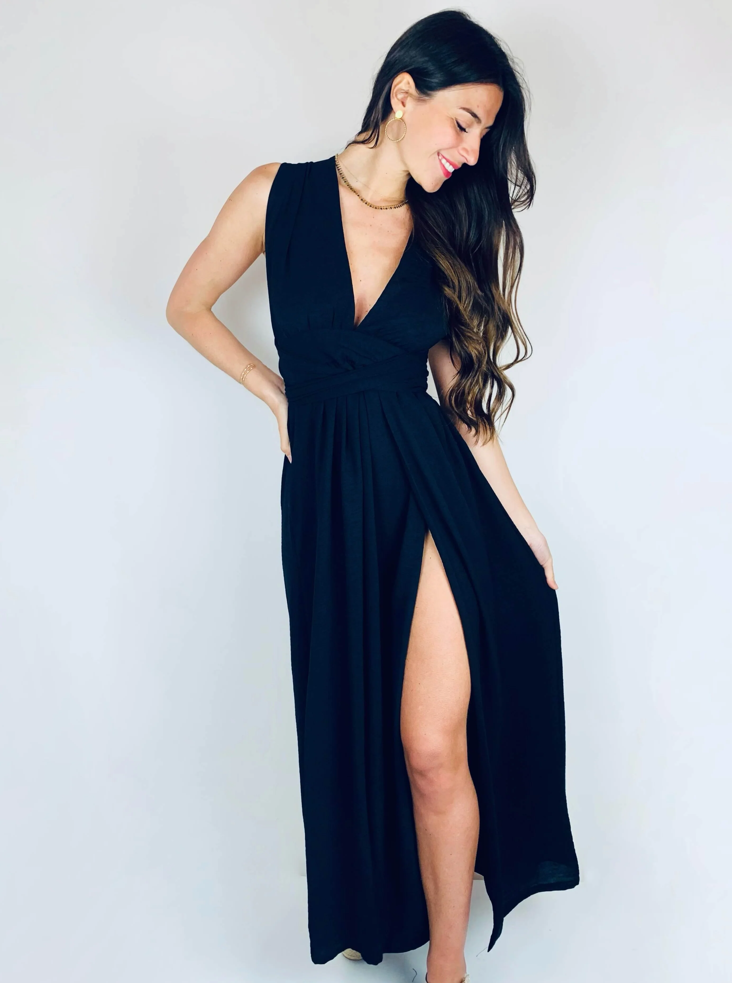 Robe longue noire - CECILIA