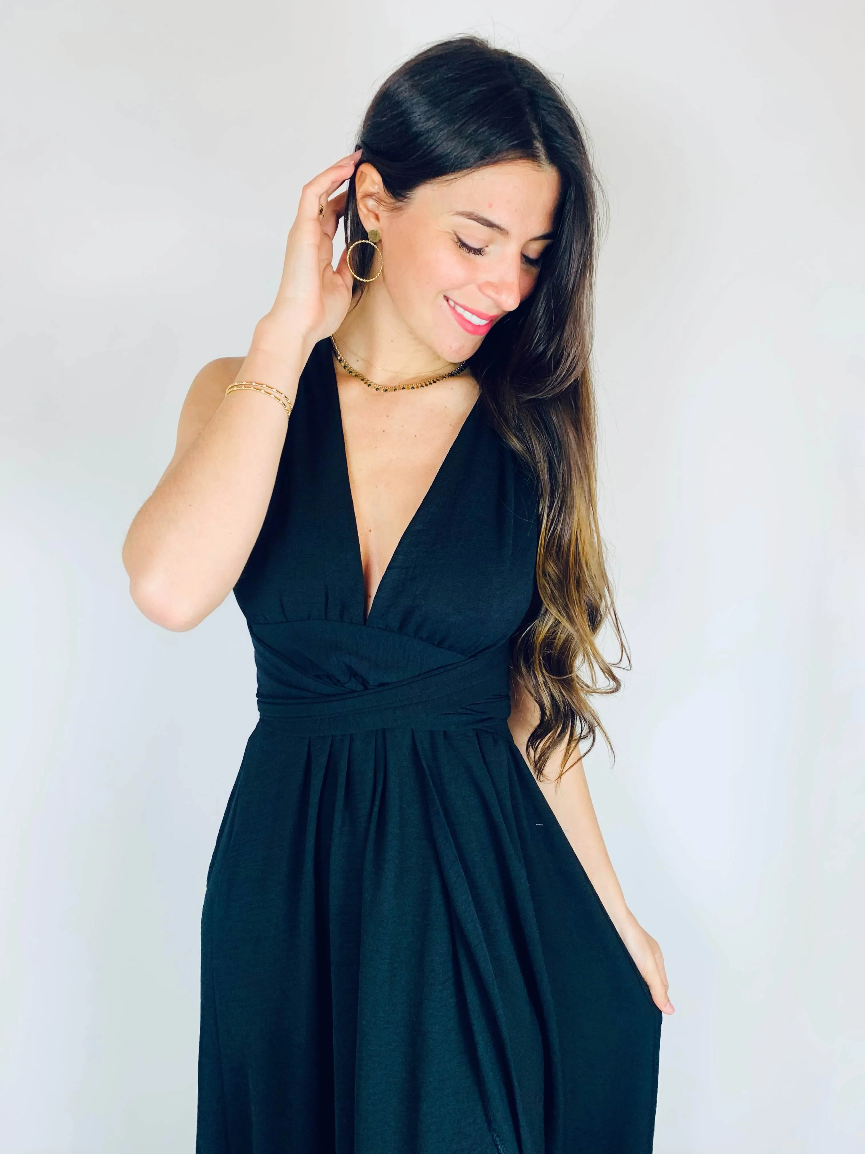Robe longue noire - CECILIA - Image 4