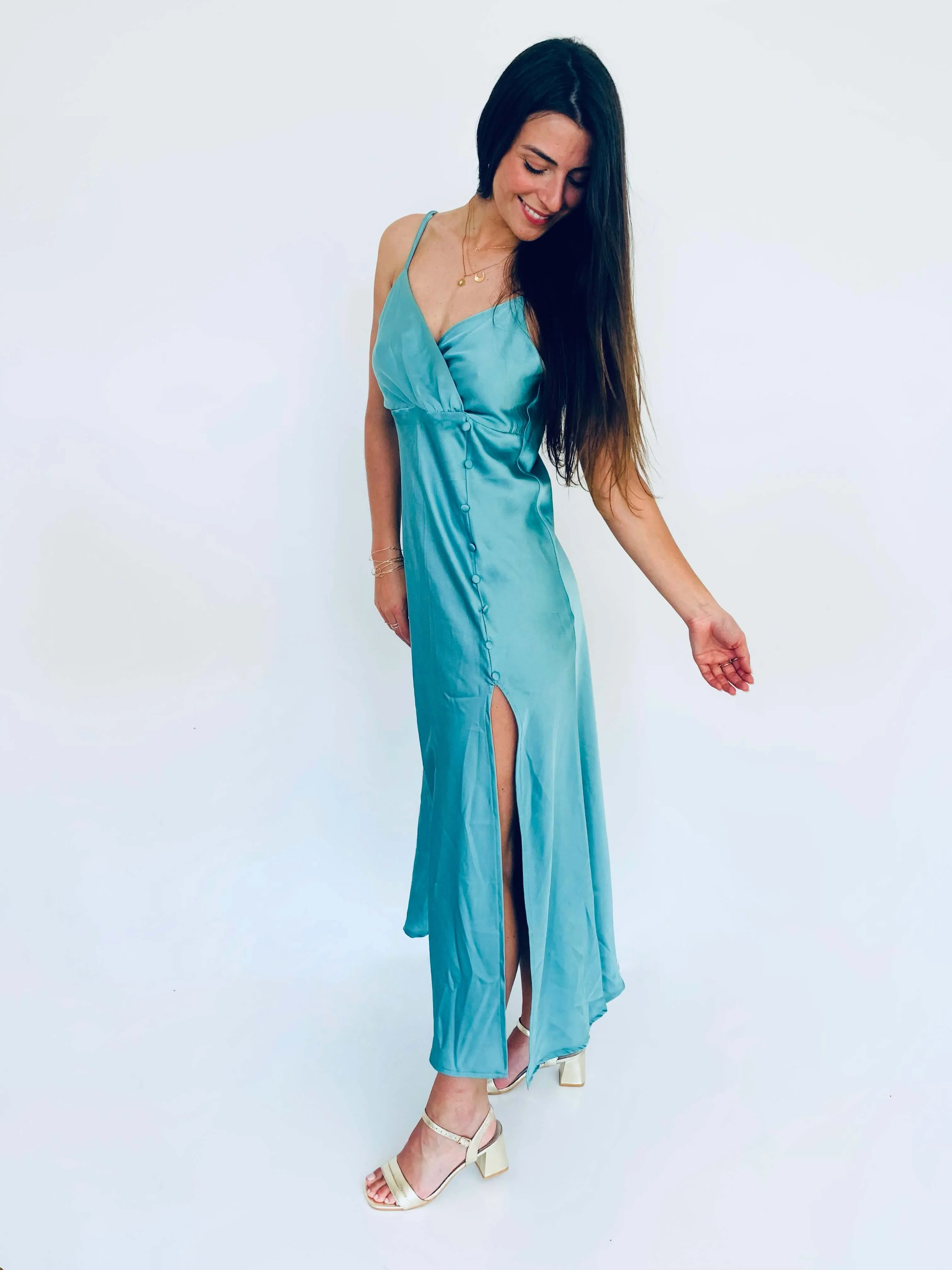 Robe turquoise - SYBILLE - Image 3