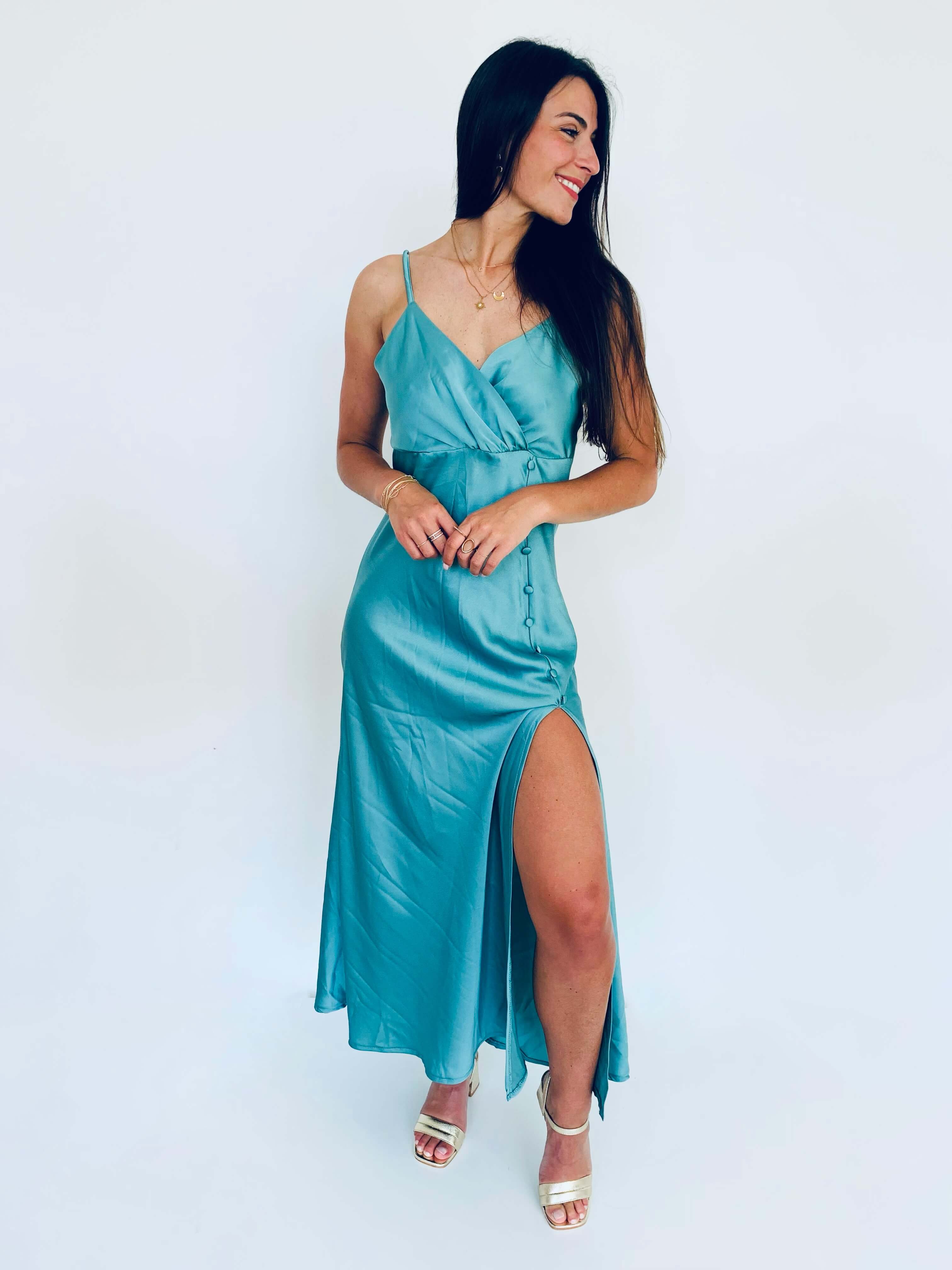 Robe turquoise - SYBILLE - Image 4
