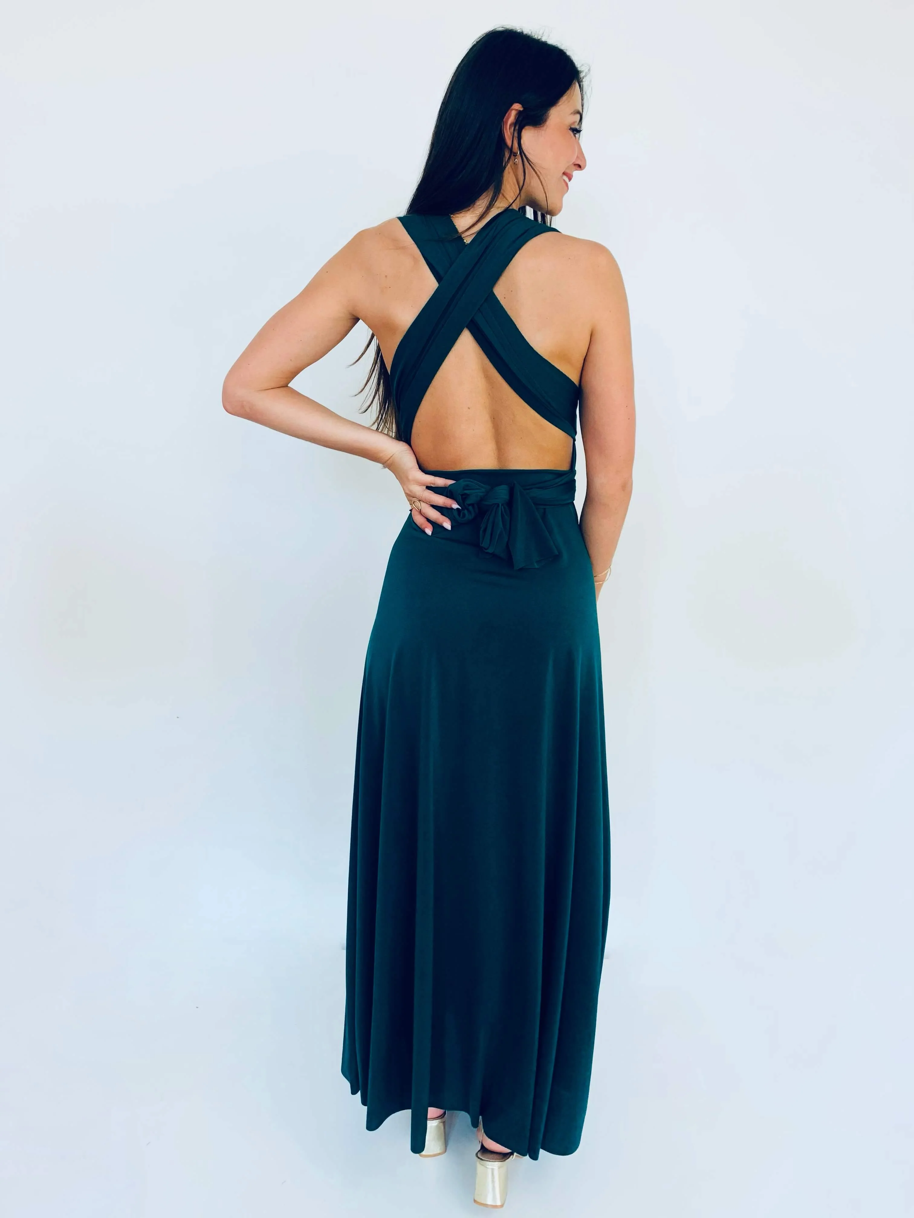 Robe vert sapin - CECILIA - Image 3