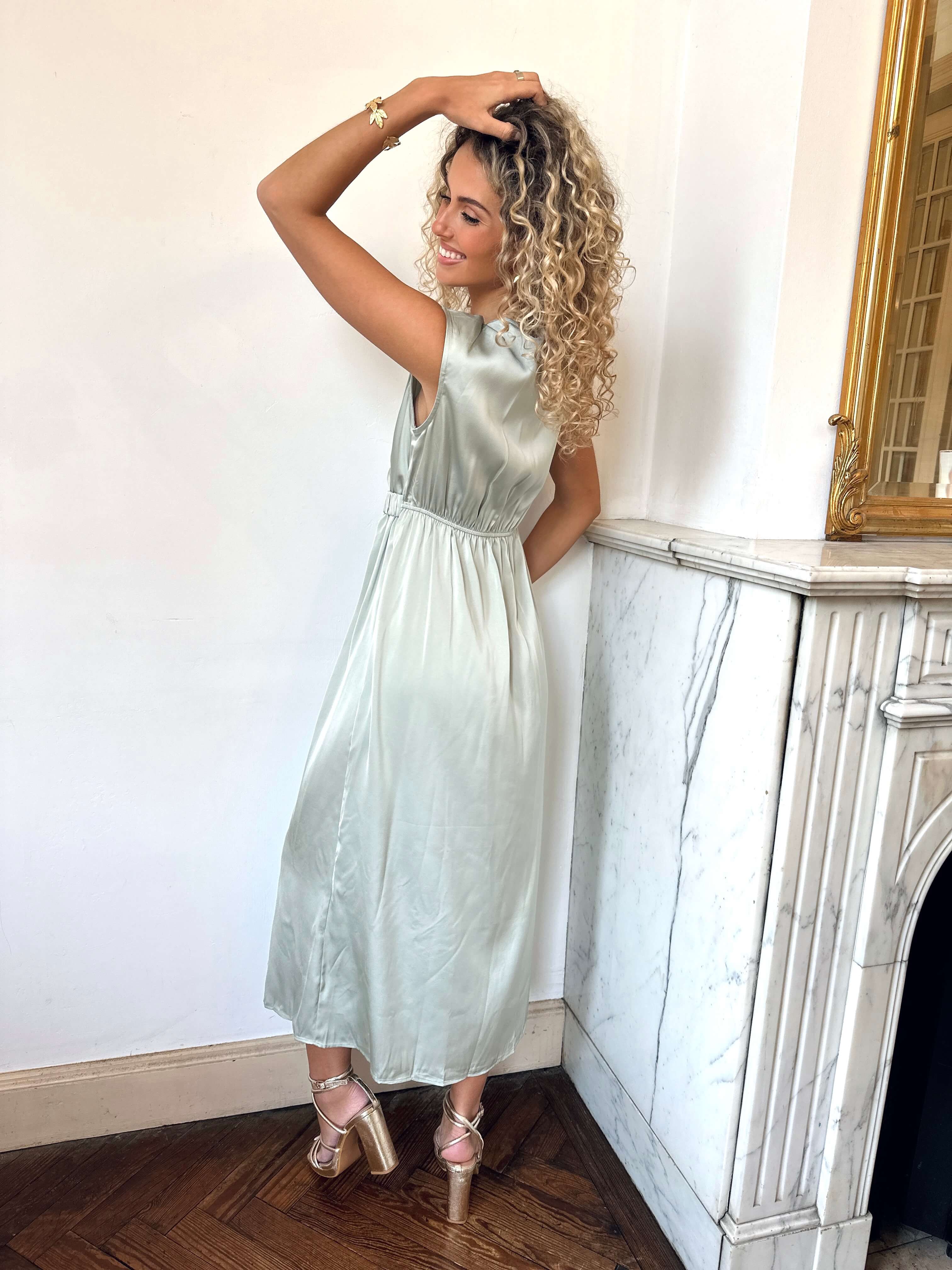 Robe vert sauge - LUDIVINE - Image 4