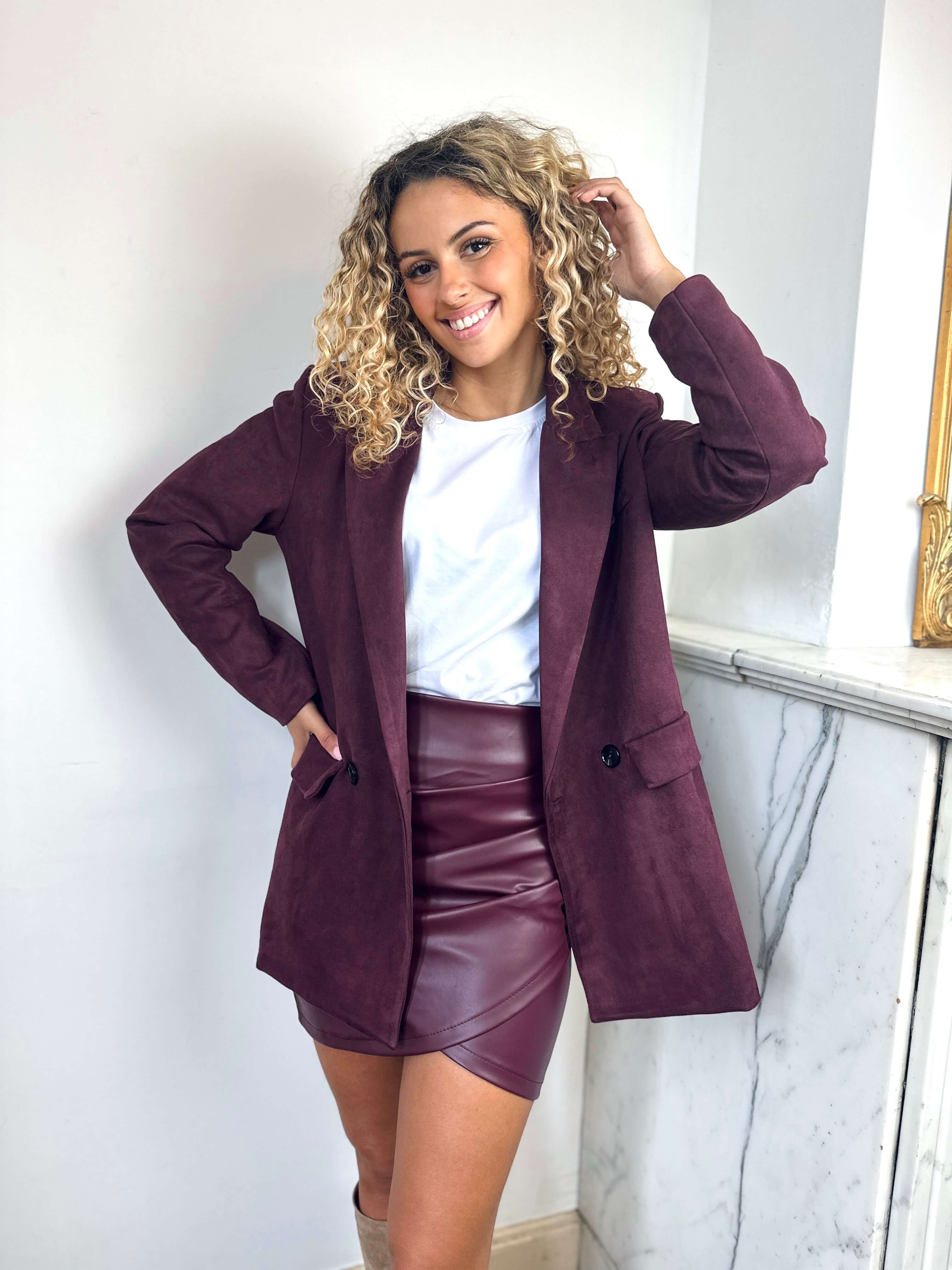 Veste blazer bordeaux - PAULINE - Image 3